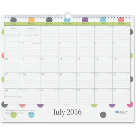 Blue Sky Teacher Dots Wall Calendar