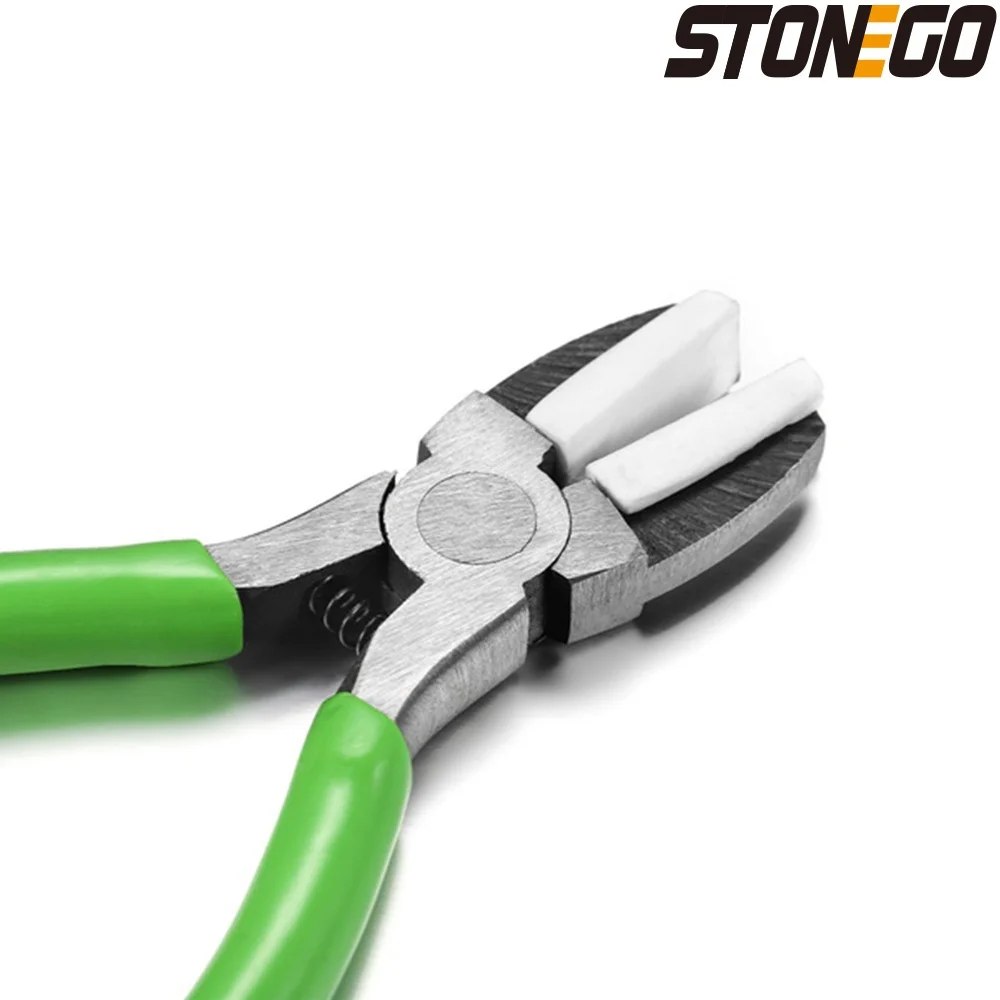 STONEGO 1PC/2PCS High Carbon Steel Pliers with Plastic Head - DIY Pliers for Handmade Jewelry and Bead Crimping - Durable Crimping Tools for Craft Projects