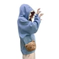 thumbnail image 5 of Liacowi Cute Shark Hoodie for Women Teen Girls Cartoon Animal Shark Shape Long Sleeve Hooded Pullover Sweatshirt Tops, 5 of 7