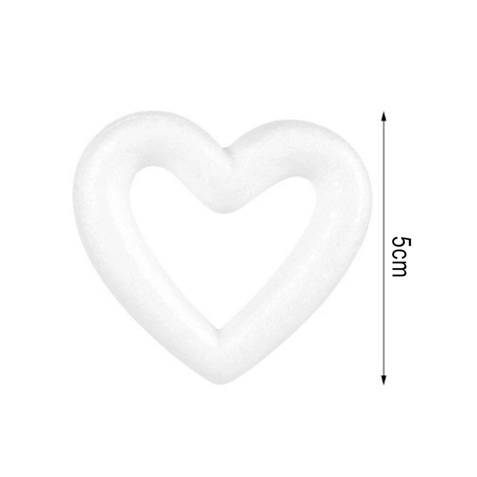 2 Pieces Heart Shaped Foam Polystyrene Foam Wreath Foam Hearts for Crafts  White Foam Heart Wreath for DIY Craft Projects and Wedding Decorations,  Valentine's Day Accessories 