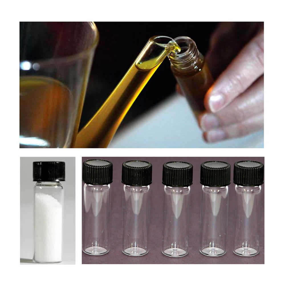 5 MINI 2-3/16" GLASS VIAL BOTTLES FOR YOUR GOLD PAN GOLD! 