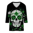 thumbnail image 5 of TaTaai Women Loose Casual V-Neck Top St. Patrick's Day Print 3/4 Sleeve Fashion Tee Ladies Spring Daily Outdoor Wear Soft Comfortable Non-See-Through No Fading Stylish Top Gift, 5 of 5