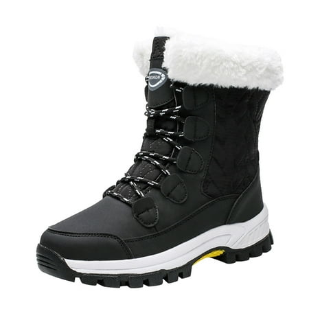 

Snow Boots Flat Proof Warm LaceUp Boots Women Water Keep Velvet Round Toe Shoes Plus Women s Boots