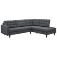 thumbnail image 2 of Modway Empress 2-Piece Fabric Upholstered Right-Facing Sectional in Gray, 2 of 10
