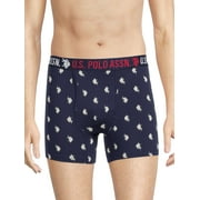 U.S. Polo Assn. Underwear Mens Cotton Stretch Mid Leg Boxer Briefs Underwear, 3-Pack