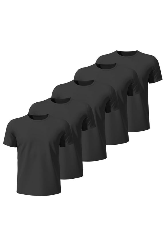 5 Pack Men's Activewear T-Shirts Quick Dry Mesh Workout Shirts Gym Athletic Short Sleeve Crew Neck T-Shirts Moisture Wicking