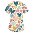 thumbnail image 3 of UoCefik Valentines Scrubs for Women 2025 Love Heart Pattern Funny Nursing Uniforms Medical Plus Size Short Sleeve V Neck Tshirts Nurse Scrub Shirt Tops with Pockets Multicolor L, 3 of 3