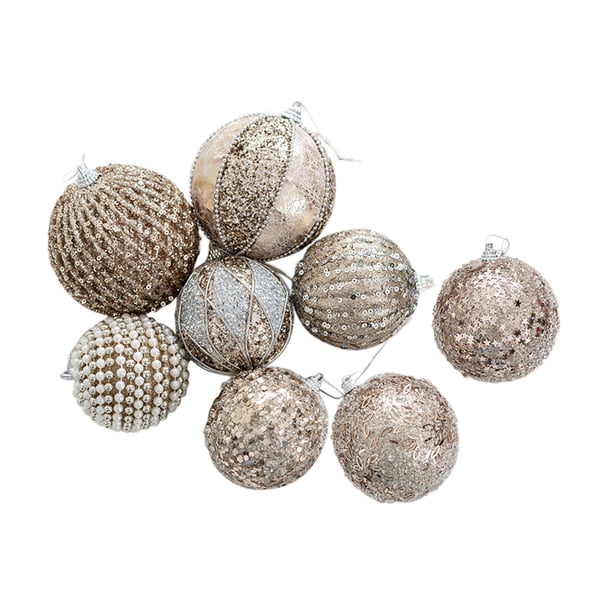 Adornos para árboles de Navidad, bolas de Navidad, adornos, manualidades, colgantes 8 piezas redondas