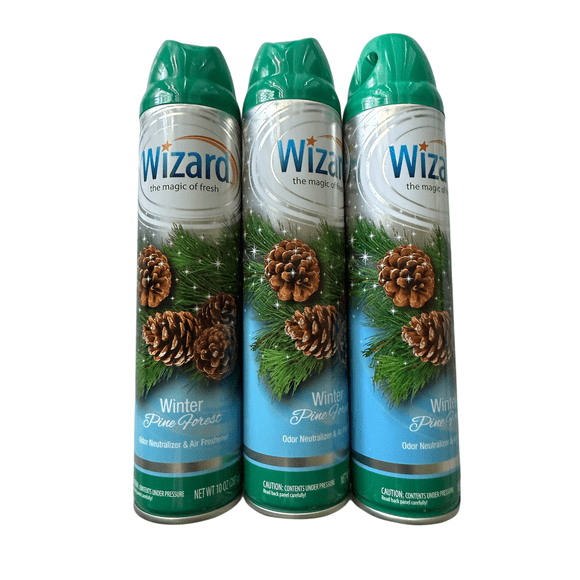 Wizard la Magie de la Forêt de Pins d'Hiver Fraîche Neutralisant d'Odeurs et Assainisseur d'Air - 10 Oz Chacun, Lot de 3