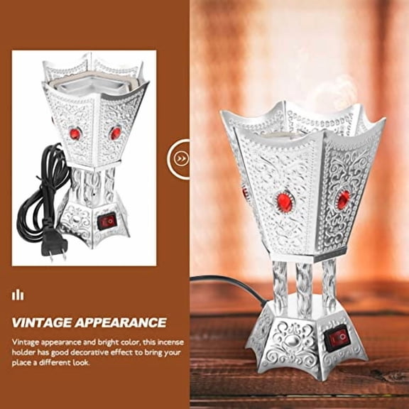 Electric Arabic Incense Burner, Middle Eastern Style Incense Burner Portable Censer for Office & Home Decor | Ideal for Yoga, Spa & (Beads Random Color)