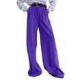 thumbnail image 2 of Awxnjux Palazzo Pants Women'S Wide Leg Drag Pants Straight Suit Pants High Waist Loose Casual Pants (Purple,Xl), 2 of 9