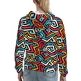 thumbnail image 7 of Lsque Geometry Pattern Casual Women's Hoodie,Hooded Sweatshirt with Kangaroo Pocket,Pullover Hoodie with Eye-catching Drawstrings-Large, 7 of 7
