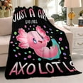 thumbnail image 4 of Just Girl Loves Axolotls Blanket Soft Blankets and Throws Flannel Cozy Lightweight Quilt Gift Perfect for Bed Sofa Couch-80 x60 Large for Adult, 4 of 6