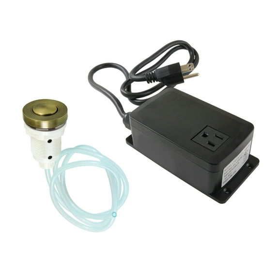 Kingston Brass KAMSK31AB Gourmetier Single Outlet Garbage Disposal Air Switch Kit, Antique Brass