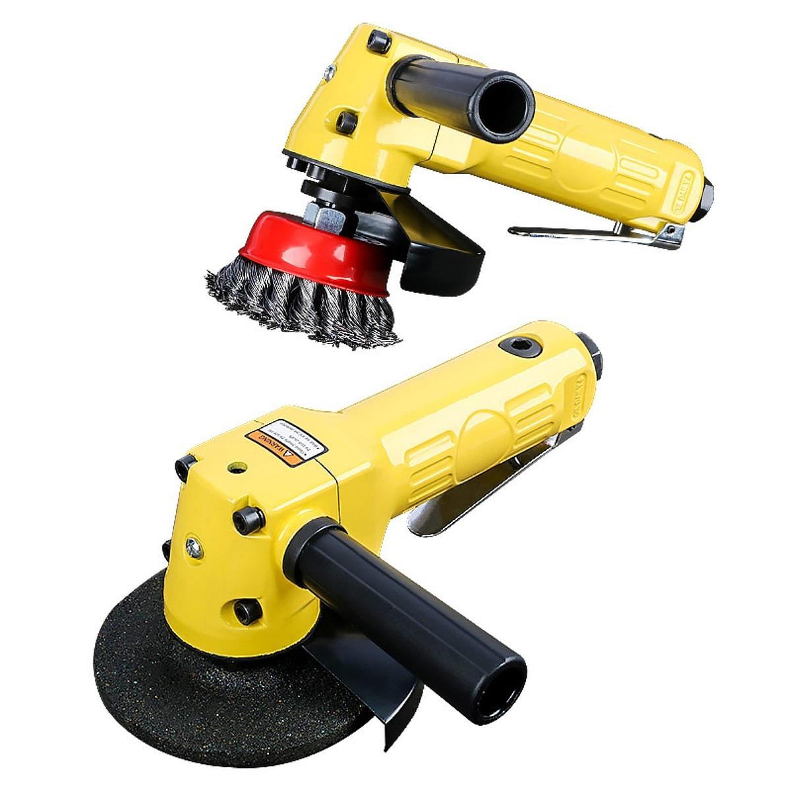 oshhni 4 inch Pneumatic Angle Grinder Rust Remover Press Switch Portable Easy to Assemble High Speed Deruster Polisher for Deburring