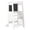 White, variant on SUGIFT Wood Step Stool with Activity Chalkboard, Foldable 2 Step Stool with Adjustable Height for Kitchen Counter and Bathroom Sink, Toddler Learning Helper Stool, White