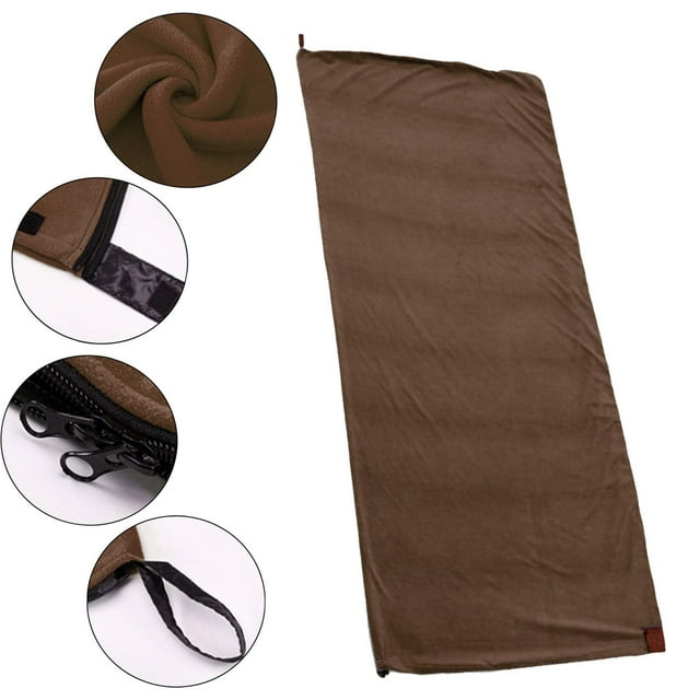 Saco de dormir de forro ligero, saco de dormir, sábana, cojín térmico, manta para acampar al aire libre, para negocios, trotar, viajes, adultos Café