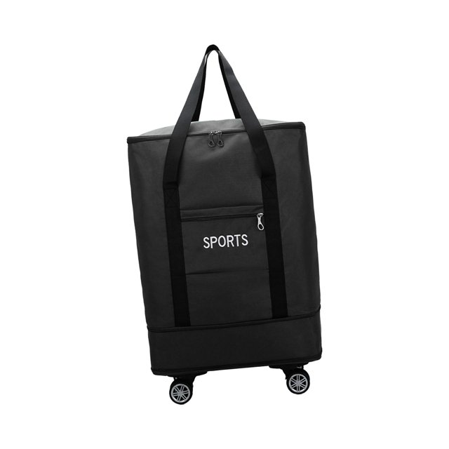 Bolsa de lona con ruedas, separador de humedad y secado rápido, gran capacidad, ligera, con ruedas, mochila expandible para acampar, hacer ejercicio azul oscuro
