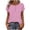 #0331-Pink, variant on Neewe Women's Button Down Crew Neck Cap Sleeve Polka Dot Print T-Shirt Spring Summer Basic Blouse 2026 Fashion Top