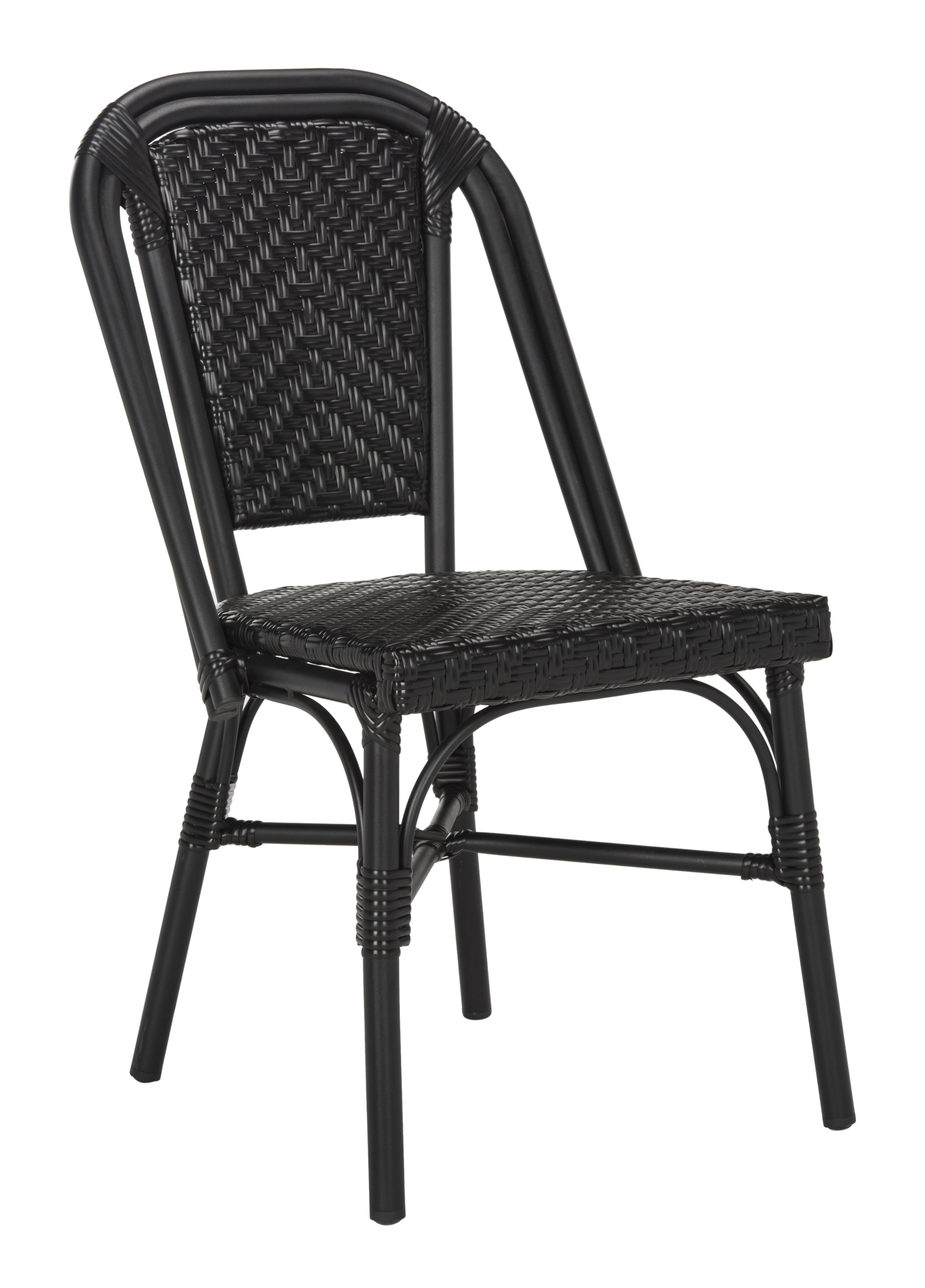 Safavieh Daria Outdoor Patio Stacking Side Chair, Set of 2 - Black