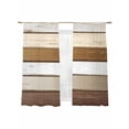 thumbnail image 6 of Vintage Geometric Brown Sheer Curtains for Living Room Bedroom Farmhouse Country Chic Wood Grain Sheer Curtains 63 Inch Long 2 Panels Set Light Filtering Curtain Window Treatments Drapes, 6 of 6