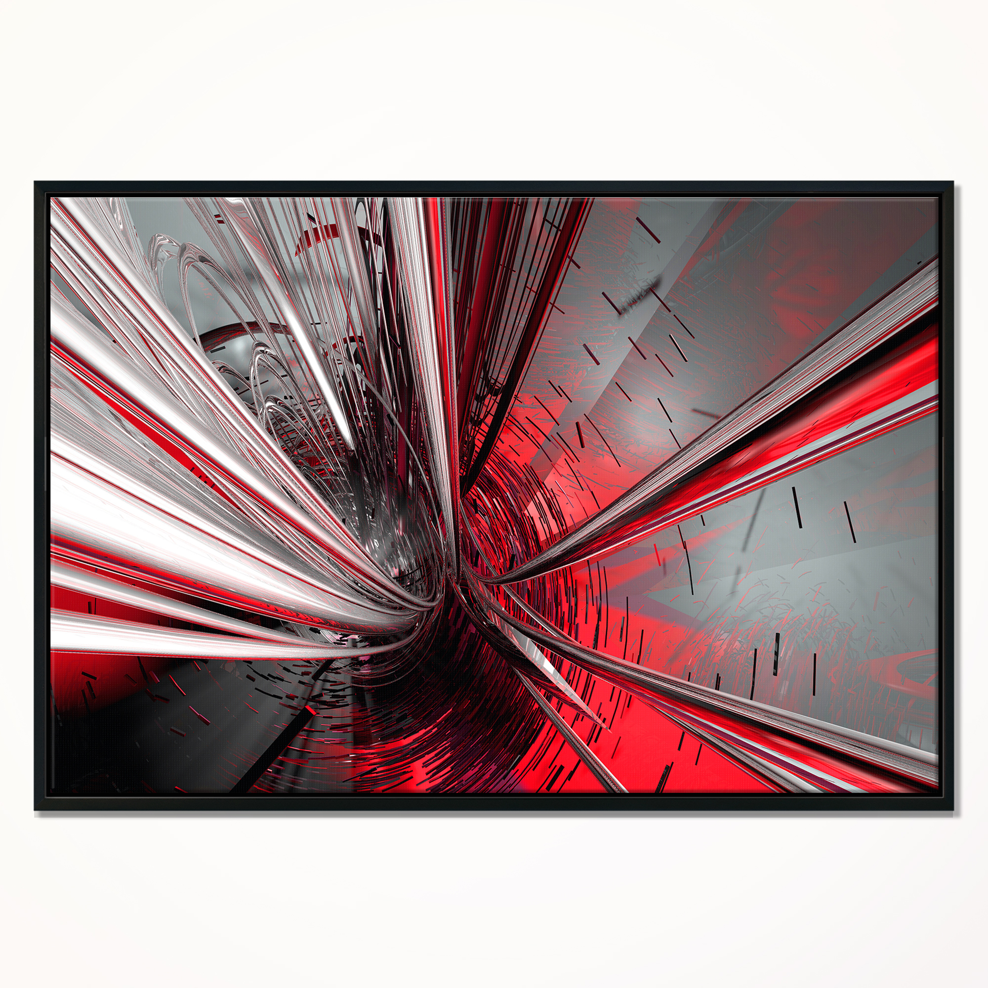 Designart ' Fractal 3D Deep into Middle ' Contemporary Framed Canvas Art Print
