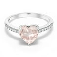 thumbnail image 2 of Gem Stone King 925 Sterling Silver Rose Quartz Engagement Ring for Women (1.90 Cttw, Heart Shape 8MM, Available in Size 5, 6, 7, 8, 9), 2 of 5