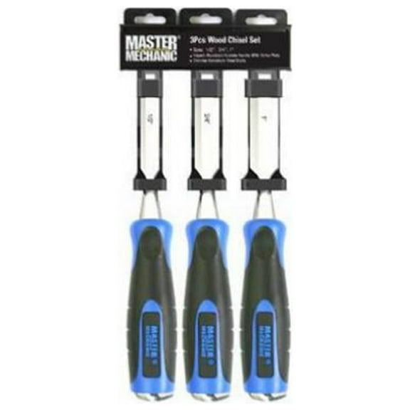 Master Mechanic 519754 3-Pc. Bi-Material Wood Chisel Set - Quantity 4