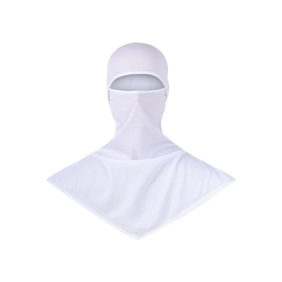 Tao Tao Balaclava Summer Full Face Mask for Sun Protection Breathable Motorcycle Hood Helmet Liners Windproof Long Neck Cover White Free Size