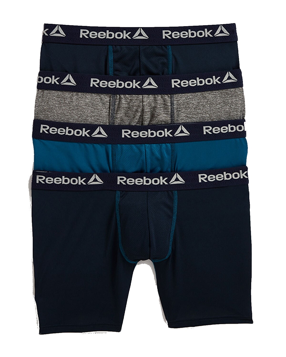 REEBOK MEN'S PACK 4 BOXER BRIEFS 193 P19 TEAL GREY MEDIUM