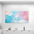 thumbnail image 3 of Rosework Framed Canvas Wall Art, 48x24 Inch, Pink Blue and Gold Painting, Made In USA, 3 of 6
