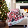 thumbnail image 4 of Manta navideña Manta navideña con pingüinos Manta navideña de invierno Manta informal y suave Manta cálida para la siesta Manta navideña con gorro de Papá Noel (130 x 150 cm), 4 of 7