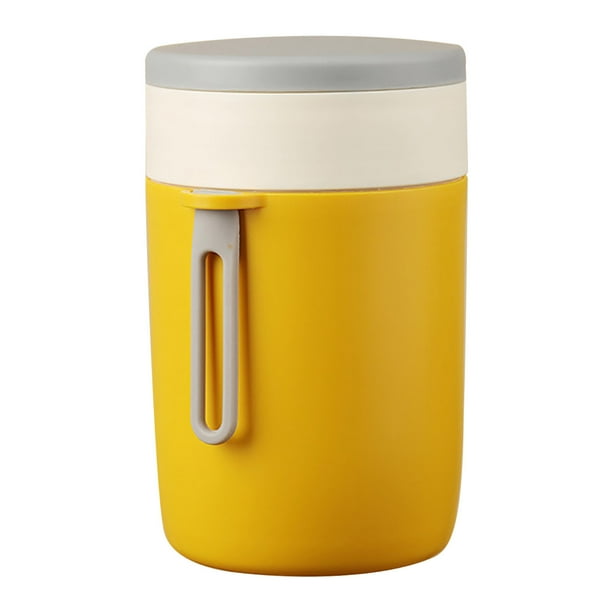 Xihbxyly Ofertas diarias de liquidación Taza de desayuno de acero inoxidable 304, Taza aislada con tapa, cuchara, Taza de leche de gran capacidad, Taza de avena para el desayuno, Taza de sopa, Taza d