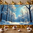 thumbnail image 6 of Snowy Forest Winter Scene String Lights Holiday Banner for Christmas Party Indoor Decoration Event Background, 6 of 9