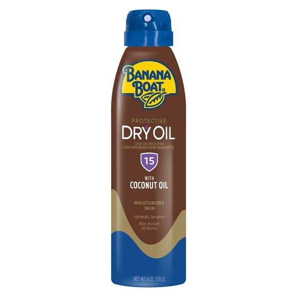 Banana Boat Protective Tanning Dry Oil Clear Spray Sunscreen SPF 15, 6oz