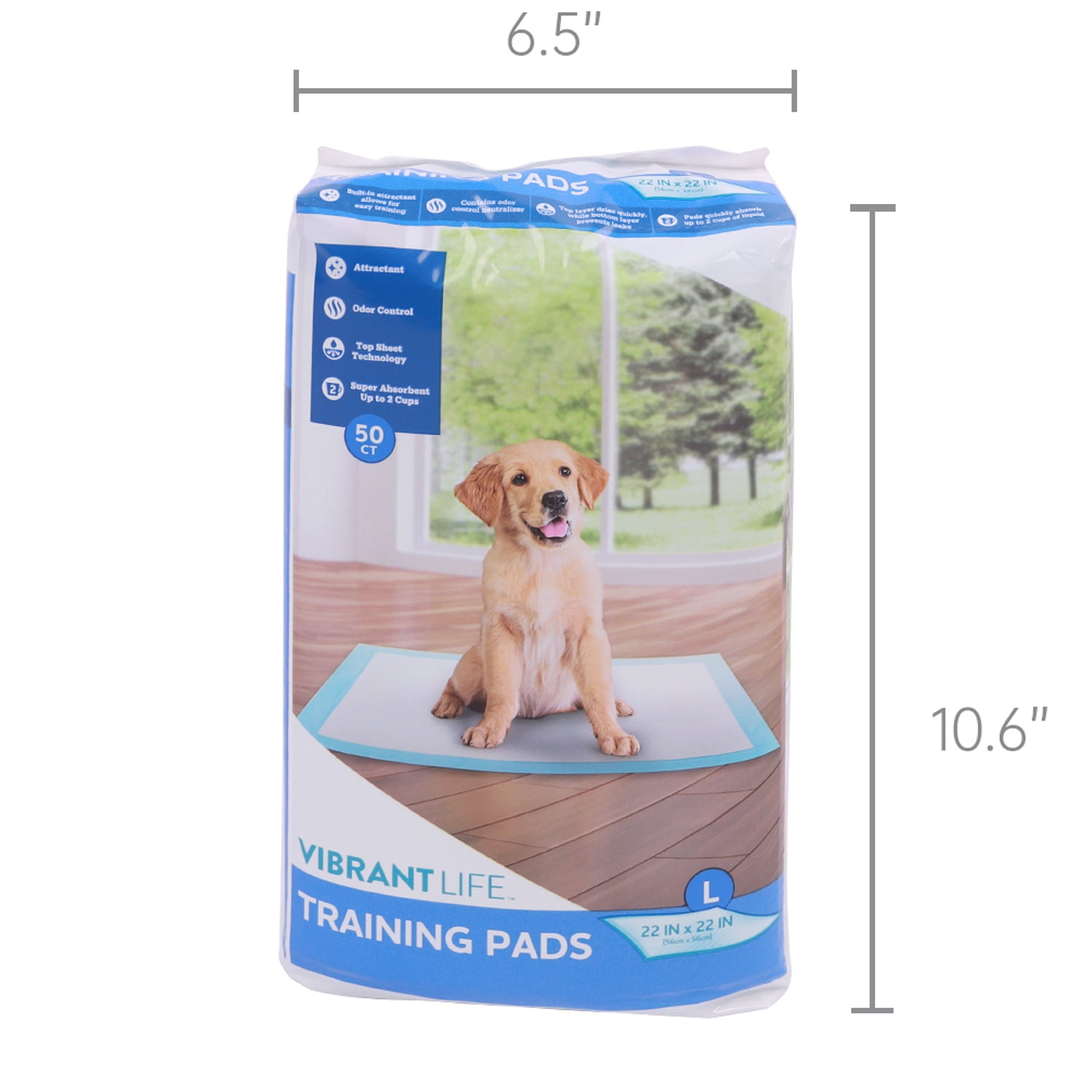 Vibrant Life Training Pads Large 22 in x 22 in 100 Count Walmart