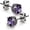 Crown:Purple, variant on Retro Dark Shadow Stud Earrings, Hypoallergenic Stainless Steel Cubic Zirconia Earrings