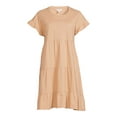 thumbnail image 4 of Time and Tru Women's Flutter Sleeve Tiered Dress, 4 of 5