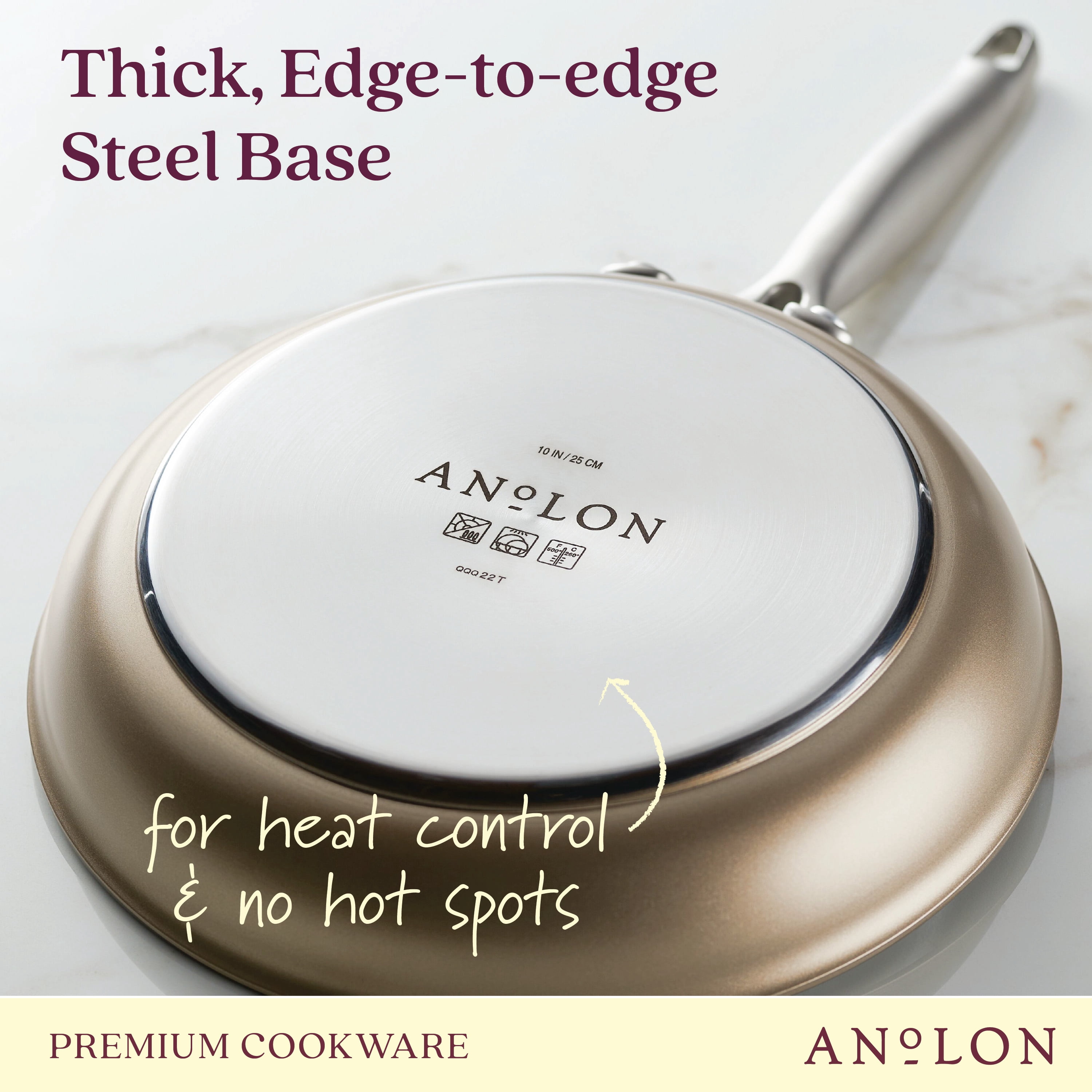 Anolon Ascend 10 Piece Hard Anodized Nonstick Kitchen Cookware Pots and Pans Set, Bronze
