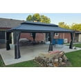 thumbnail image 2 of PURPLE LEAF 12' X 28' Large Hardtop Gazebo Aluminum Gazebo with Galvanized Steel Double Roof for Patio Lawn and Garden, Curtains and Netting Included Grey, 2 of 7