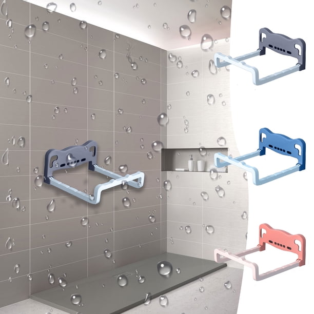 Barra de almacenamiento colgante para baño, estante de pared, Acero inoxidable resistente, Organizador multifuncional, Para baño moderno, Hogares compactos, Guarda toallas y artículos, Sin montaje