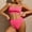 Pink, variant on Honeeladyy Womens Bikini Sets Two Piece Swimsuit Solid Color Mid Rise Bottom Scoop Neck Tank Top Textured Swimwear Pink S