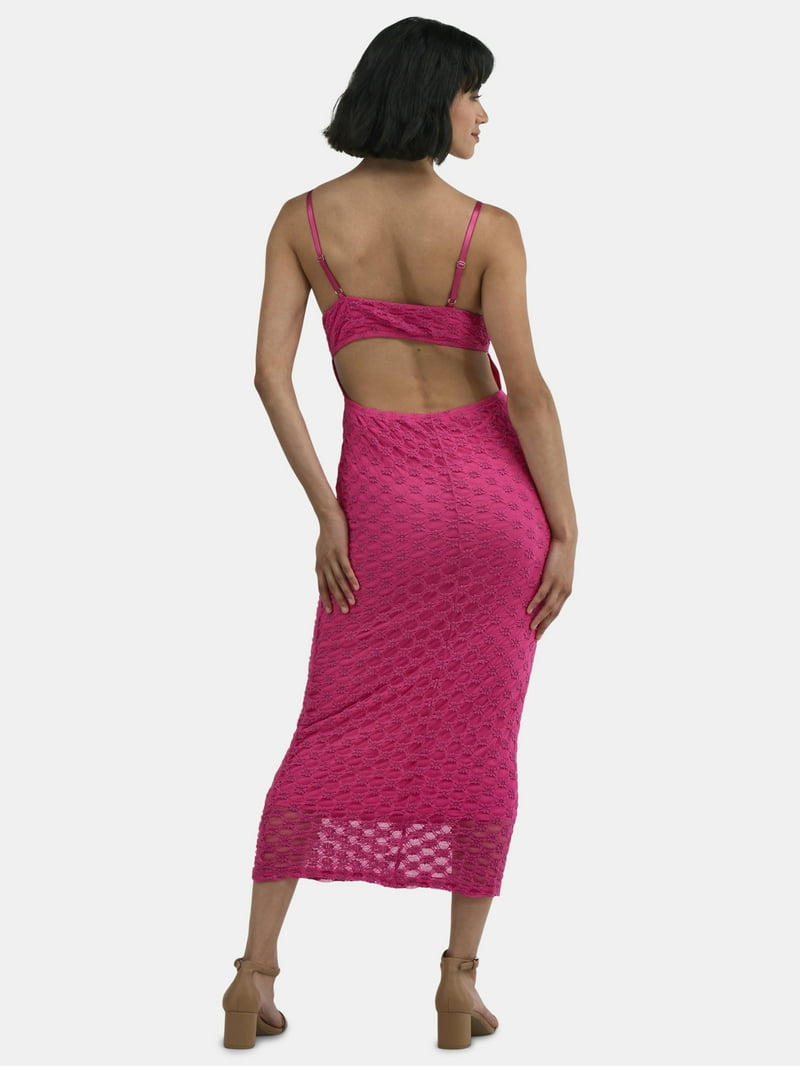 chinese dress ladies Hibiscus Crinkle Textured Cap Sleeve Midi Dress