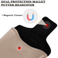 thumbnail image 3 of Haosy Bronze Brown Golf Mallet Putter Cover Strong Magnetic Leather Golf Club Headcover Closure, 3 of 7