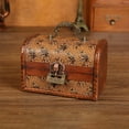 thumbnail image 3 of Jewelry Organizer Box Antique Imitation Copper Latch Printed Wood Mini Treasure Chest Storage Box for Bedroom, 3 of 6