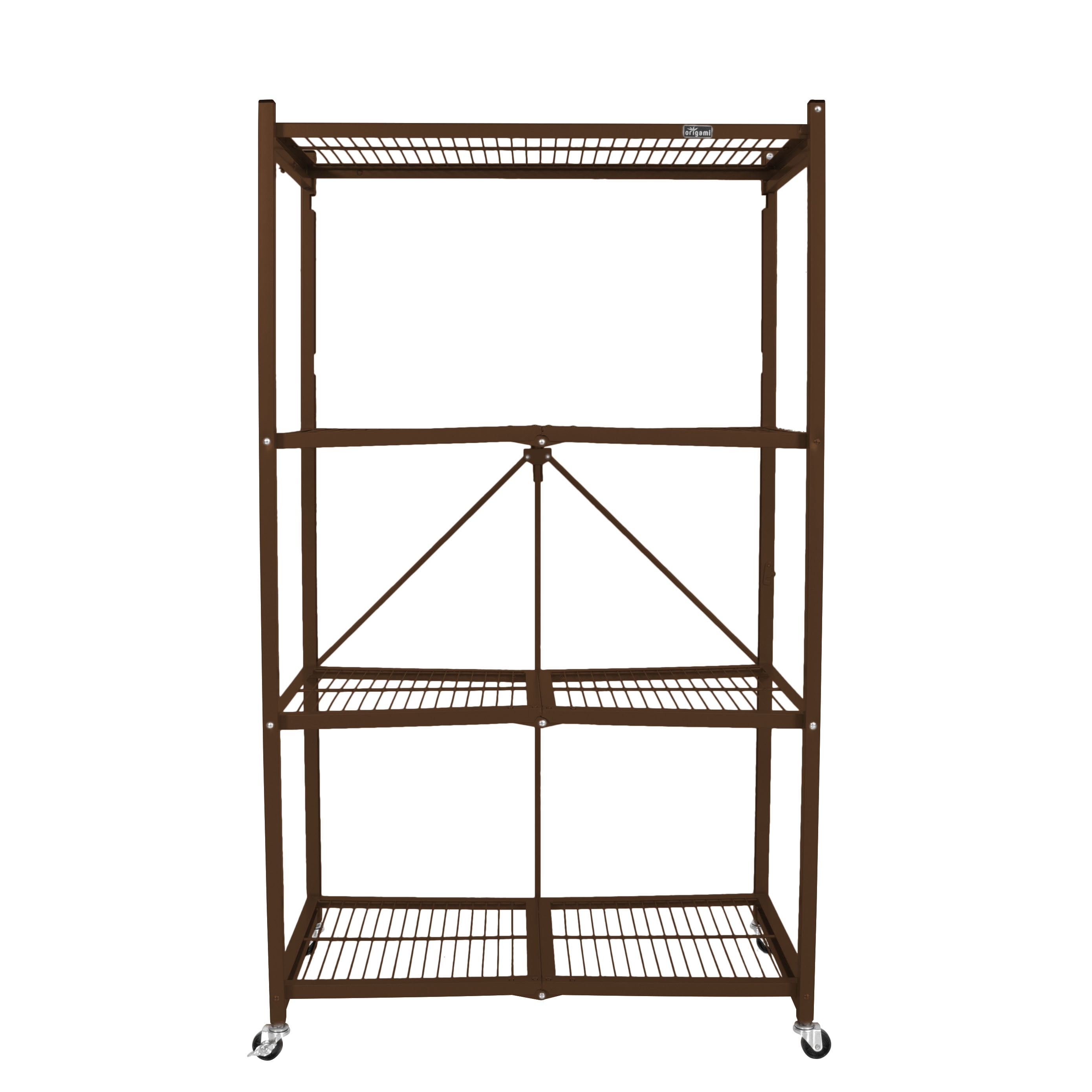 Origami 4-Shelf R5 Series Storage Rack with Wheels, Bronze