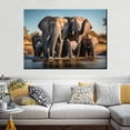 thumbnail image 2 of Póster de lienzo con pintura de águila negra y dorada, gato, elefante, oso pardo bajo las estrellas, decoración del hogar, imagen interior impresa, 2 of 5