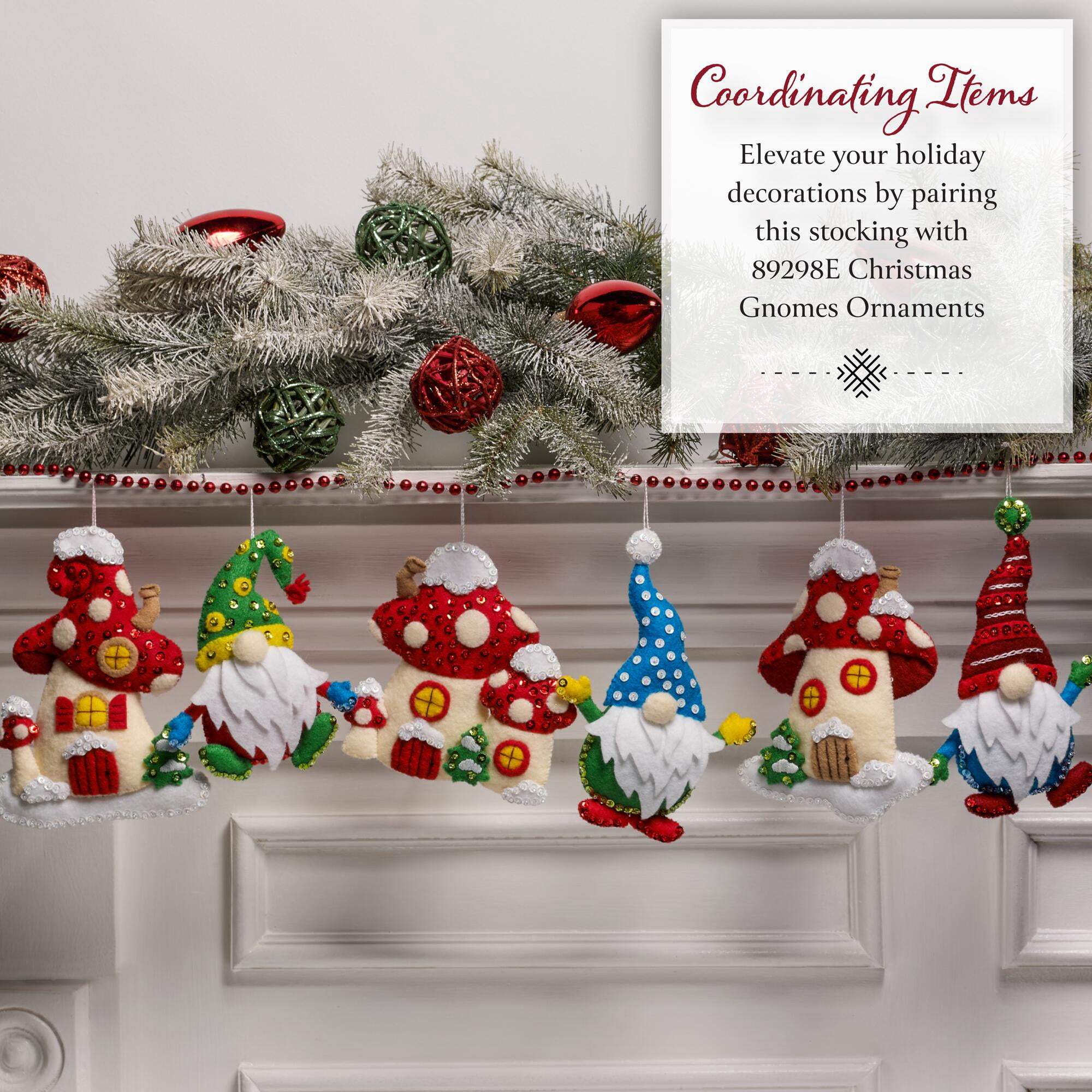 Bucilla Gnomes Snowy Surprise 18 in Multicolor Felt Stocking Kit