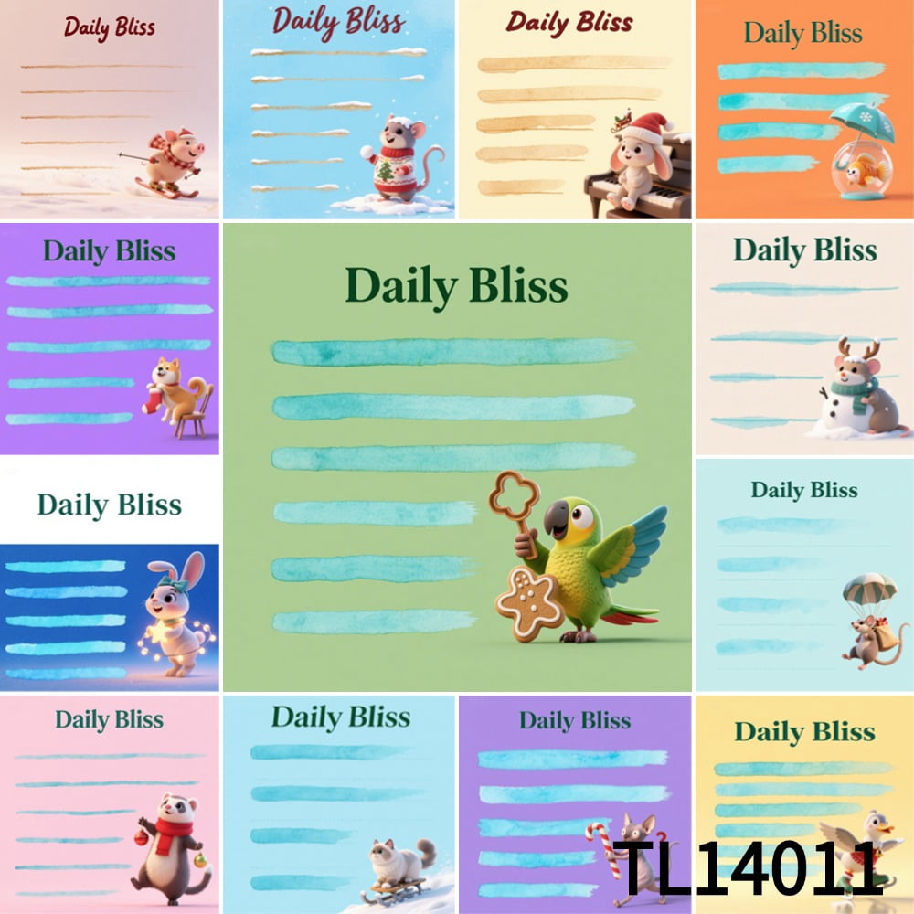 Daily Bliss: Sticky Notes Featuring Lovely Animals (3.54×3.54 inches)100-pack with105 Emoticon Stickers,Ideal for Quickly Jotting Down Reminders,marking Key Points and Leaving Temporary Messages