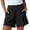 Black, variant on Omexry Jean Shorts Womens High Waisted Women's Solid High Waisted Pleated Shorts - Wide Leg Casual Shorts with Pockets Black S